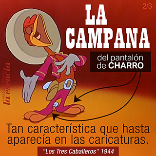 La campana en el pantalón de charro