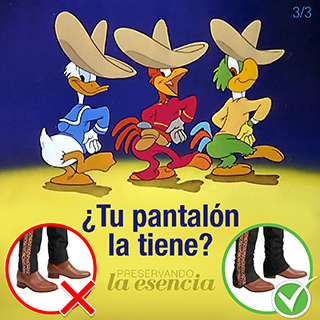La campana en el pantalón de charro
