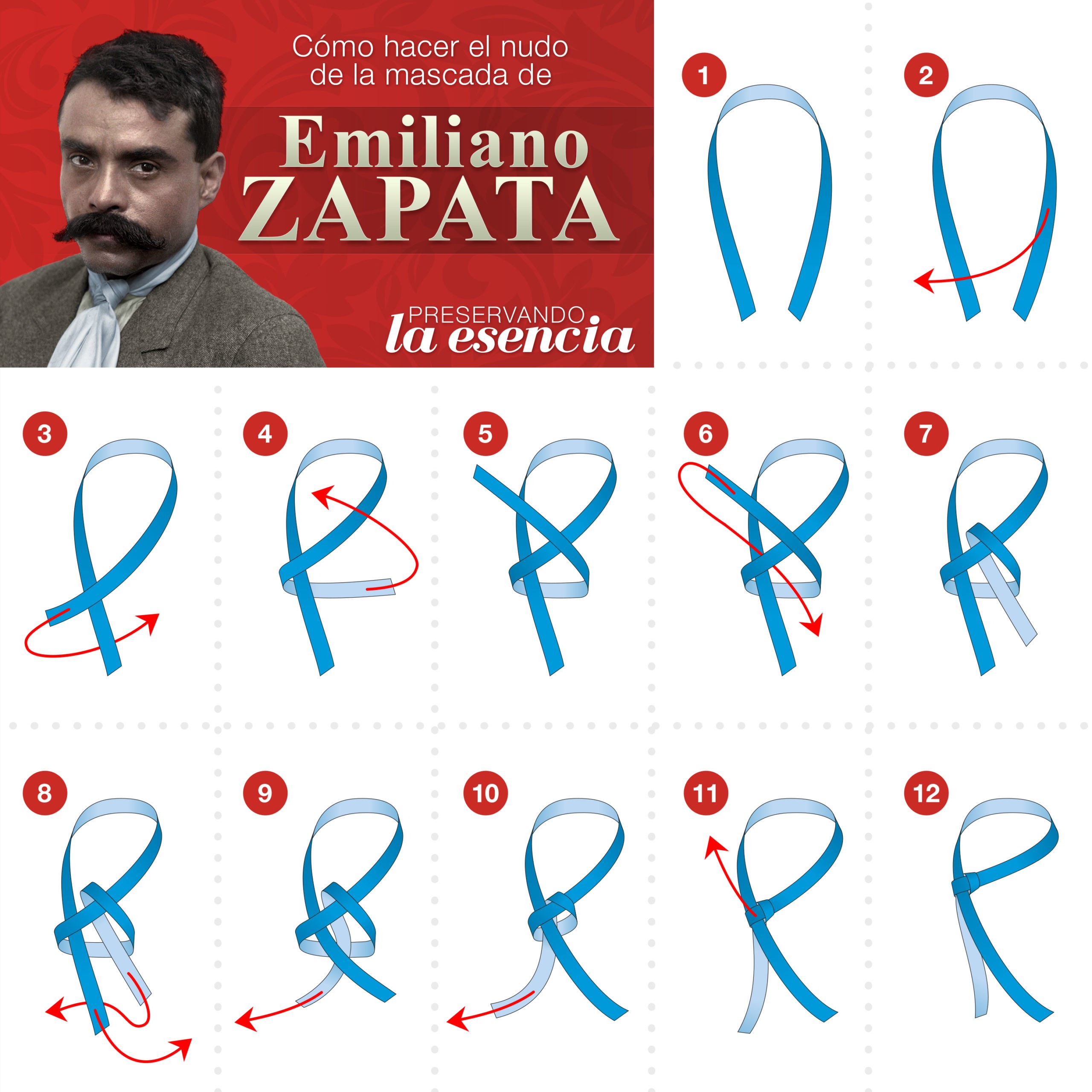Cómo hacer el nudo de la mascada de Emiliano Zapata