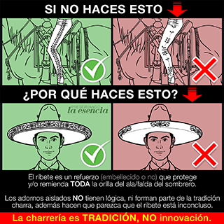 Ribetes aislados en el ala del sombrero